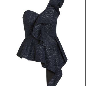 Self-Portrait Fil Coupé One-Shoulder Top